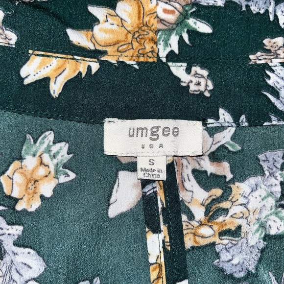 UMGEE long duster kimono oversized small-xl green floral tropical boho layering - Picture 3 of 10